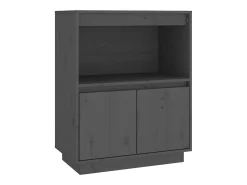 Aparador Gris 60x34x75 cm Madera Maciza de Pino