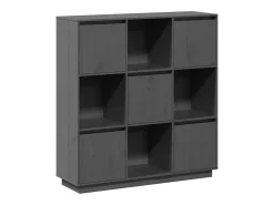 Aparador gris 110,5x35x117 cm Madera maciza de pino