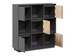 Aparador gris 110,5x35x117 cm Madera maciza de pino