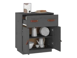 Aparador Gris 65,5x40x75 cm Madera Maciza de Pino