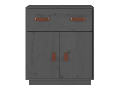 Aparador Gris 65,5x40x75 cm Madera Maciza de Pino