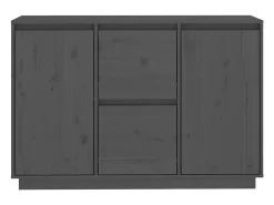 Aparador Gris 111x34x75 cm Madera Maciza de Pino