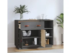Aparador Gris 98,5x40x75 cm Madera Maciza de Pino