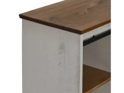 Aparador HALDEN con puerta corredera, blanco, 80x40x80 cm, madera maciza