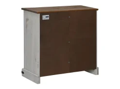 Aparador HALDEN con puerta corredera, blanco, 80x40x80 cm, madera maciza