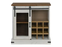 Aparador HALDEN con puerta corredera blanco 80x40x80 cm