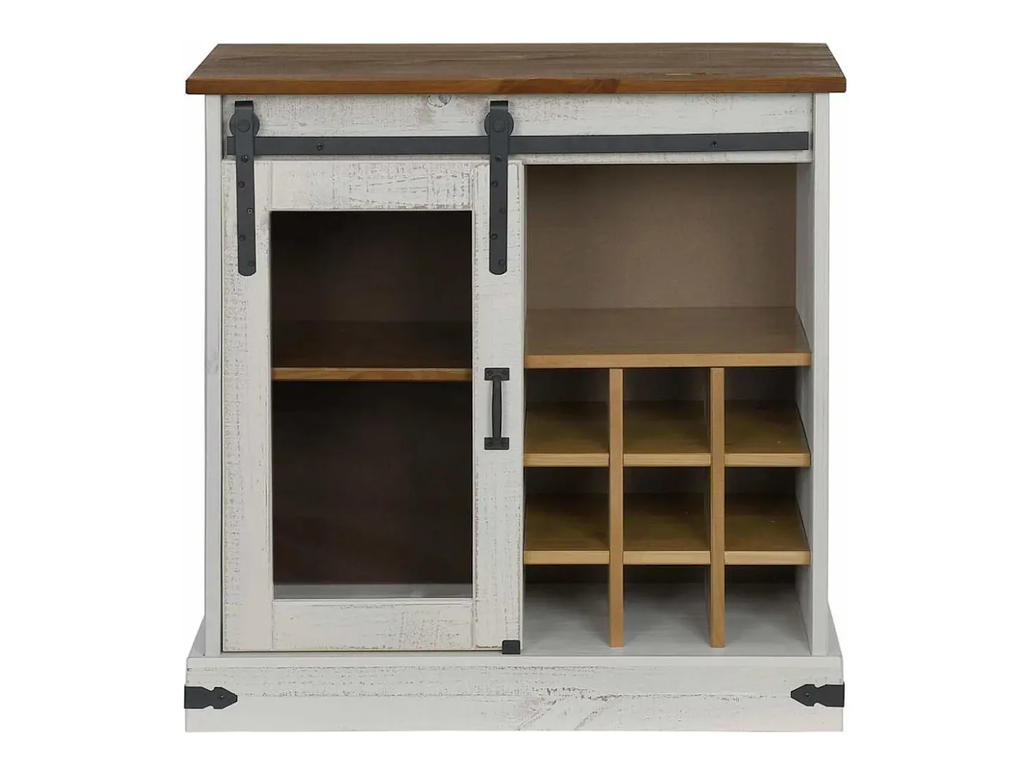 Aparador HALDEN con puerta corredera blanco 80x40x80 cm