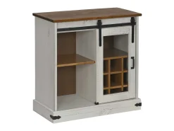 Aparador HALDEN con puerta corredera blanco 80x40x80 cm