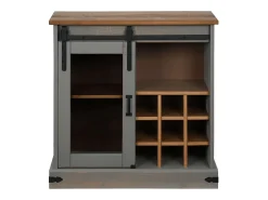 Aparador HALDEN con puerta corredera gris 80x40x80 cm