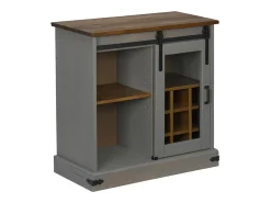 Aparador HALDEN con puerta corredera gris 80x40x80 cm
