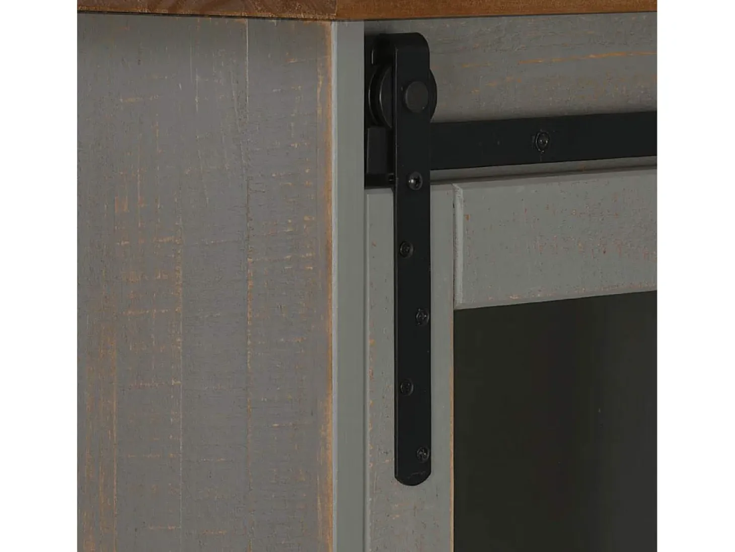 Aparador HALDEN con puerta corredera gris 80x40x80 cm