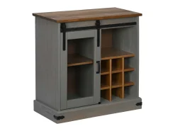 Aparador HALDEN con puerta corredera gris 80x40x80 cm