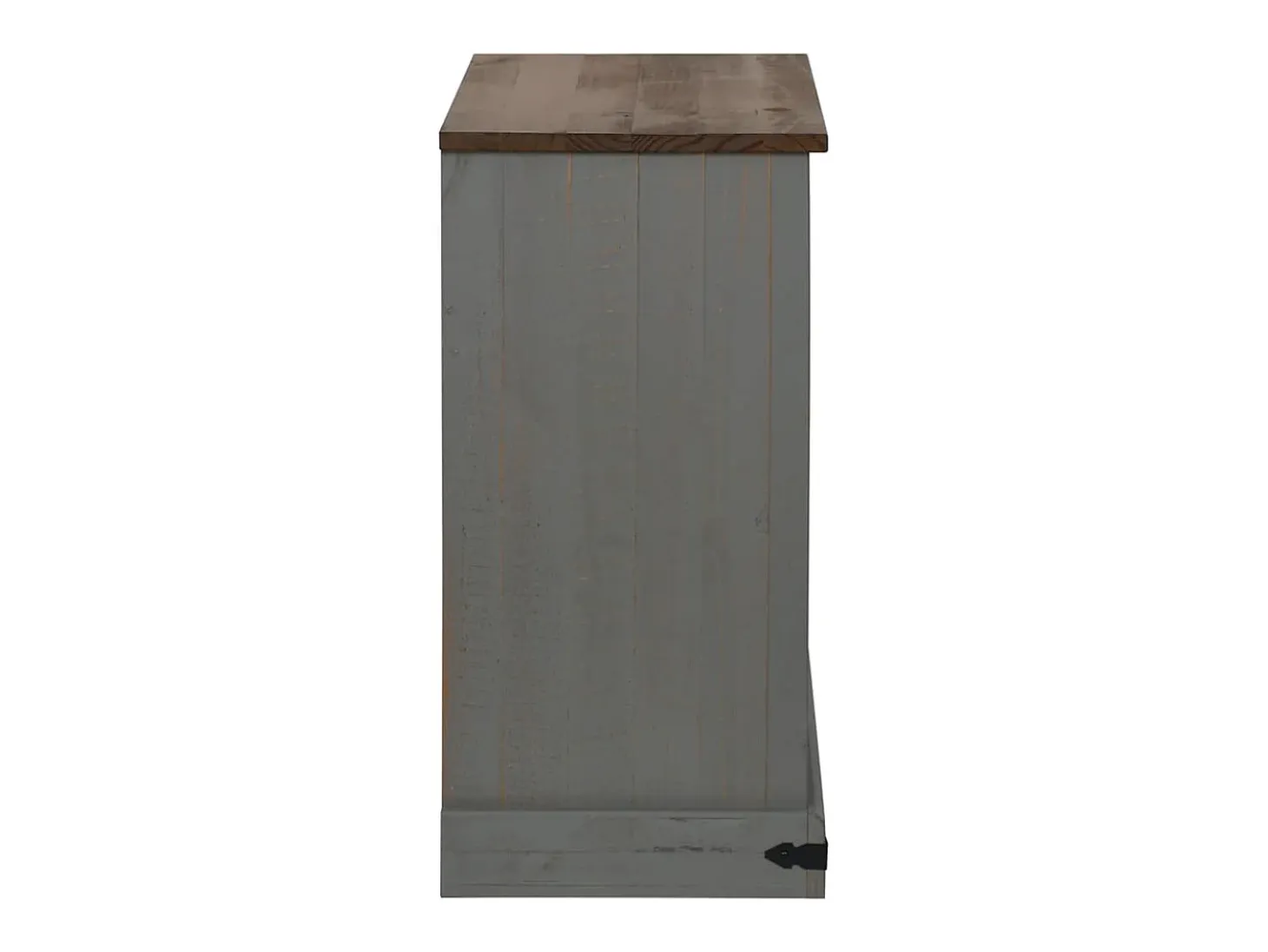 Aparador HALDEN con puerta corredera, gris, 80x40x80 cm, madera maciza