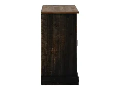 Aparador HALDEN con puerta corredera, negro, 80x40x80 cm, madera maciza