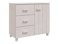 Aparador HAMAR Blanco 90x40x80 cm Madera Maciza de Pino