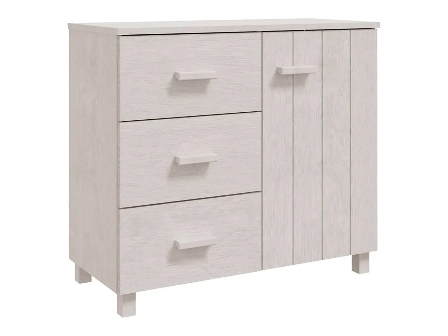 Aparador HAMAR Blanco 90x40x80 cm Madera Maciza de Pino