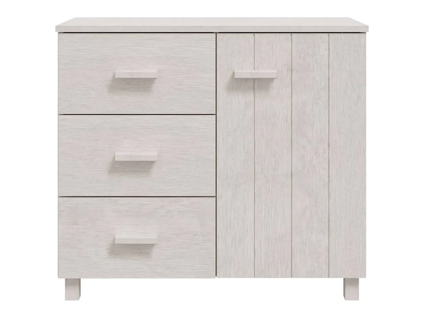 Aparador HAMAR Blanco 90x40x80 cm Madera Maciza de Pino