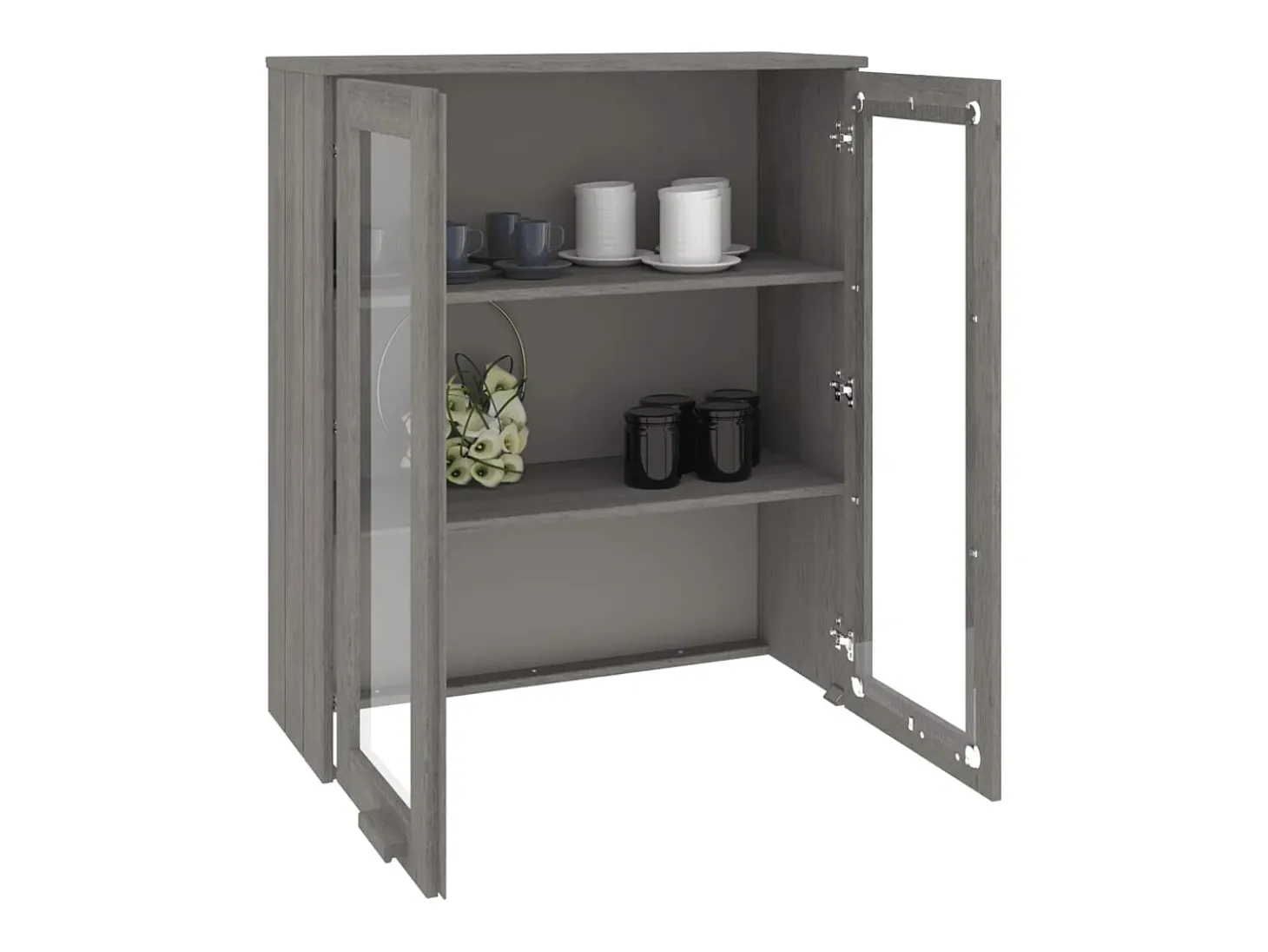 Aparador HAMAR Gris Claro 85x35x100 cm Madera de Pino