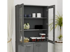 Aparador HAMAR Gris Oscuro 85x35x100 cm Madera de Pino