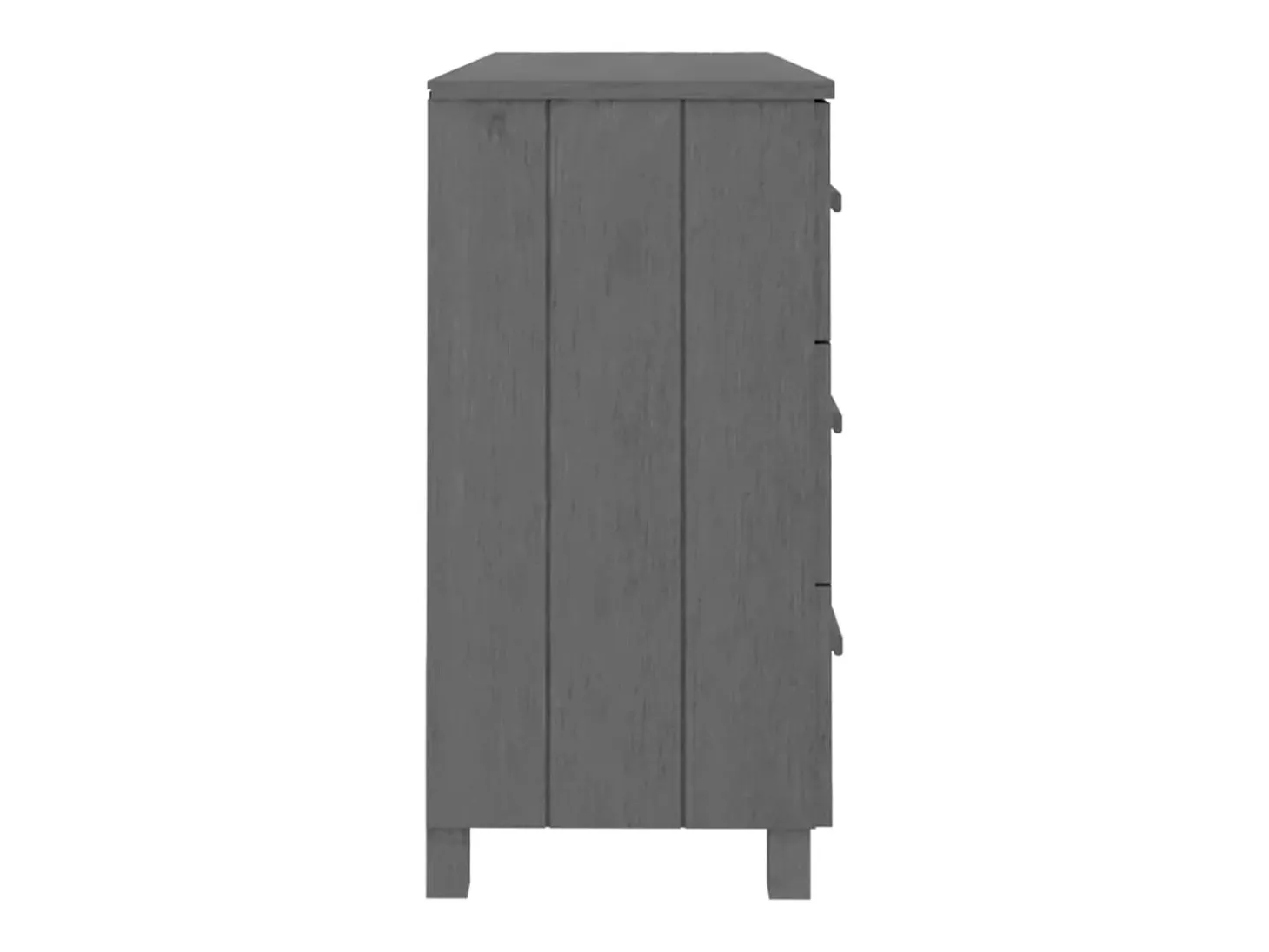 Aparador HAMAR Gris Oscuro 113x40x80 cm Madera Maciza de Pino