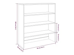 Aparador HAMAR Gris Oscuro 90x30x100 cm Madera de Pino
