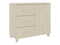 Aparador HAMAR madera de pino maciza marrón miel 90x40x80 cm
