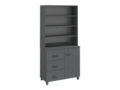 Aparador HAMAR madera de pino maciza gris oscuro