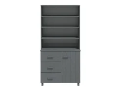 Aparador HAMAR madera de pino maciza gris oscuro