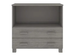 Aparador HAMAR madera maciza de pino gris claro 85x35x80 cm ES78735