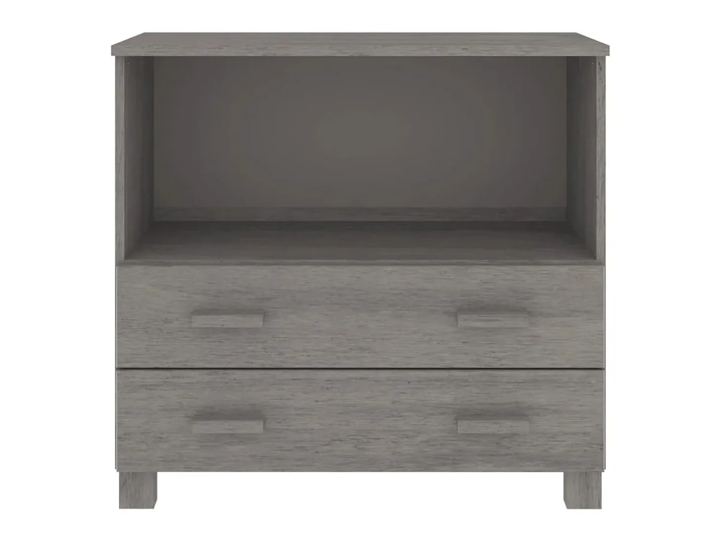 Aparador HAMAR madera maciza de pino gris claro 85x35x80 cm ES78735