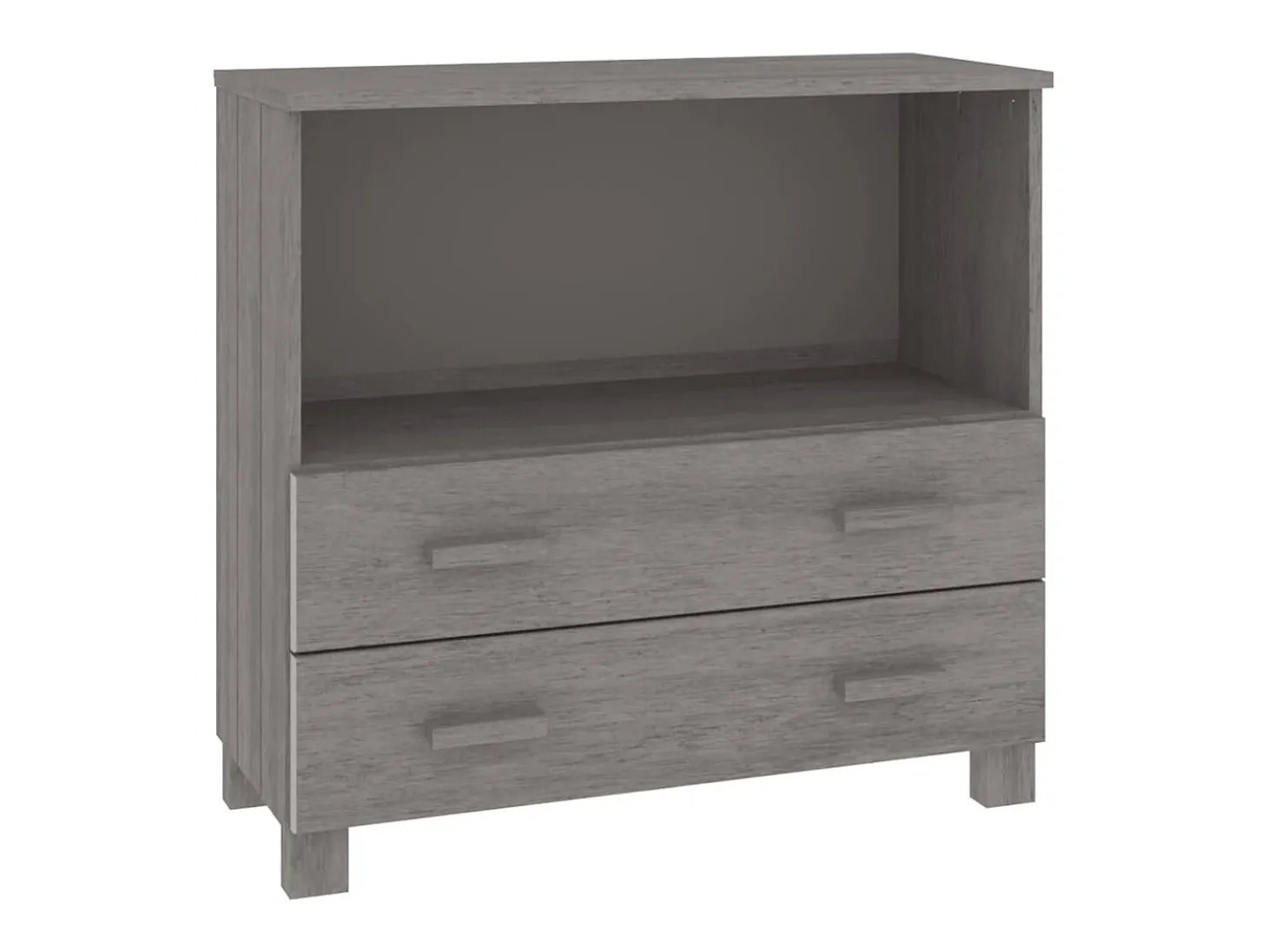 Aparador HAMAR madera maciza de pino gris claro 85x35x80 cm ES78735