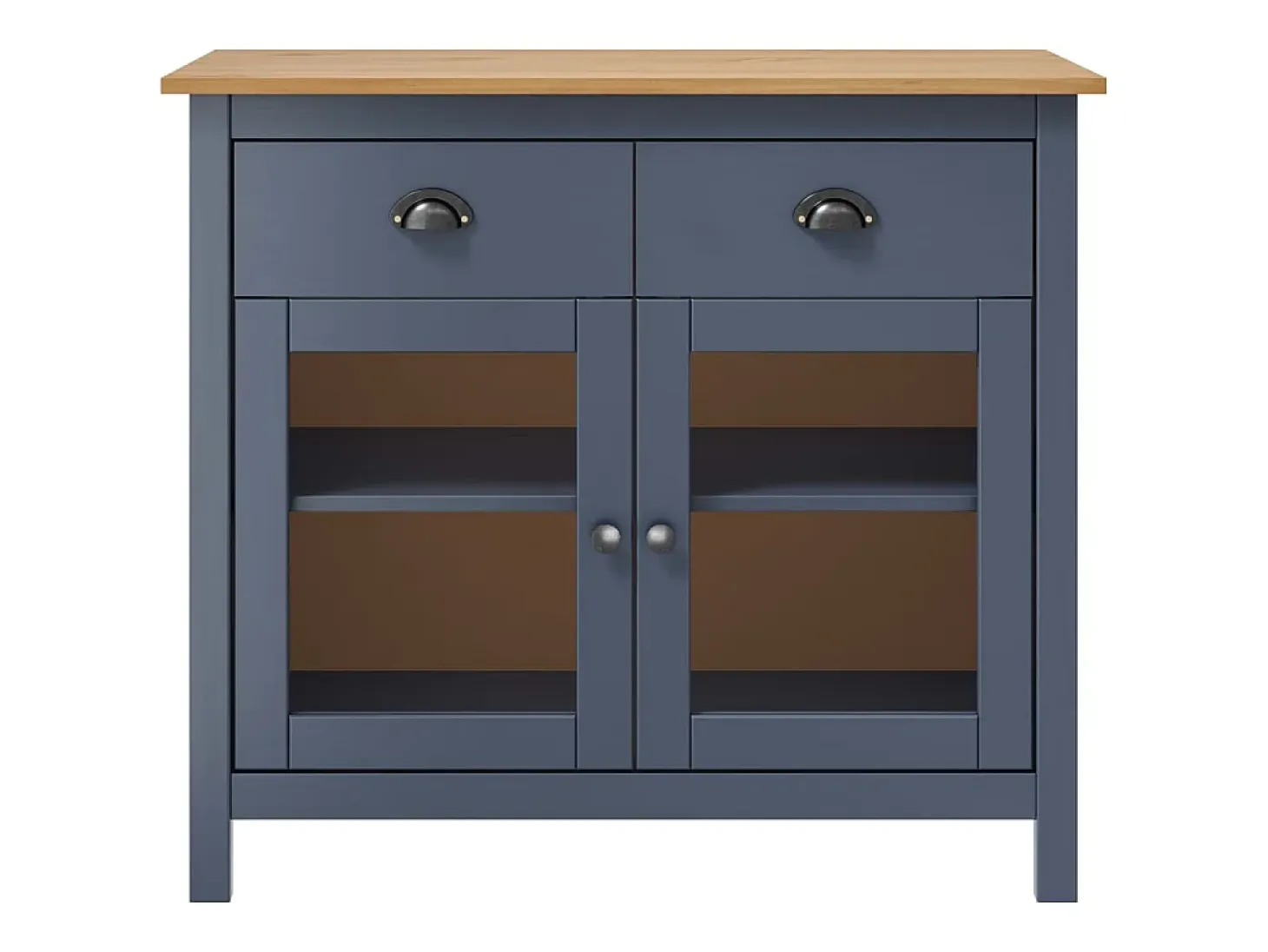 Aparador Hill madera maciza de pino gris 90x40x80 cm ES31823