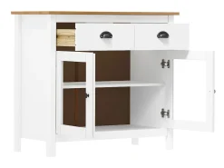 Aparador Hill madera maciza de pino blanco 90x40x80 cm ES72362
