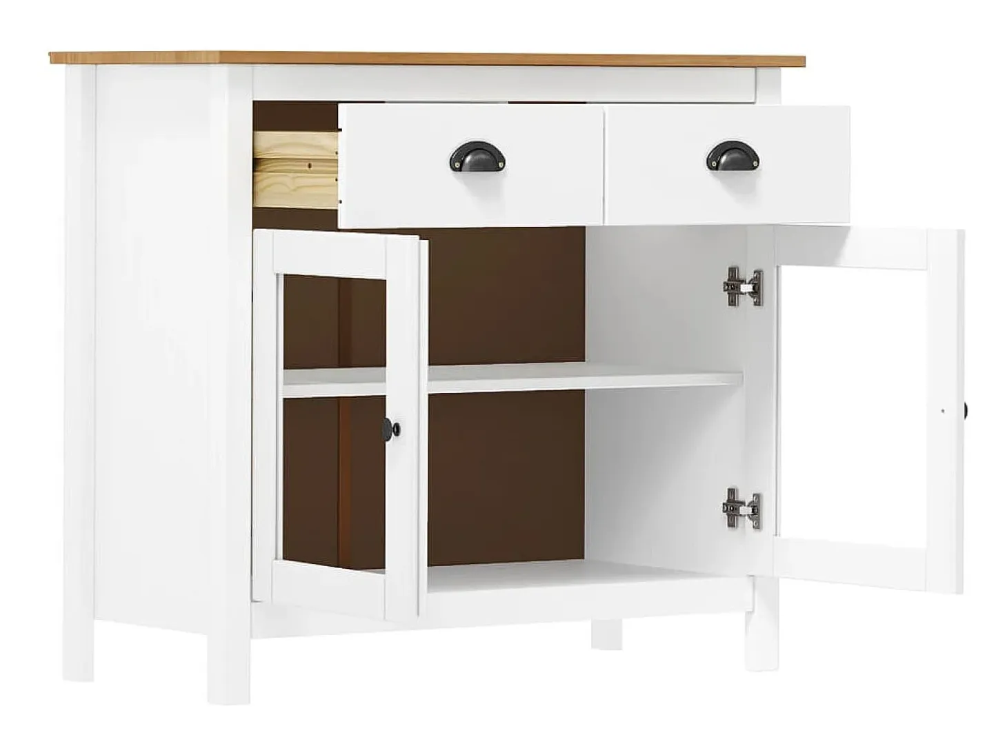 Aparador Hill madera maciza de pino blanco 90x40x80 cm ES72362