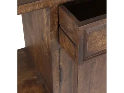 Aparador industrial 1 cajón 2 puertas hierro negro y mango marrón Kouba 160 cm