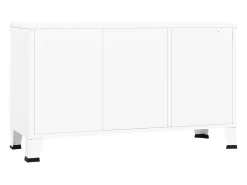 Aparador industrial de metal y vidrio blanco 105x35x62 cm