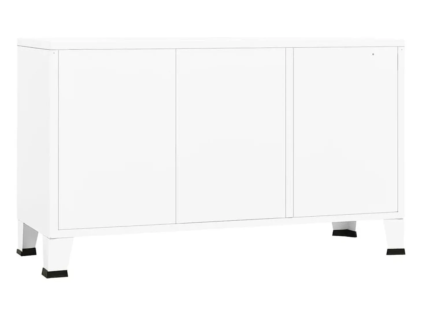 Aparador industrial de metal y vidrio blanco 105x35x62 cm