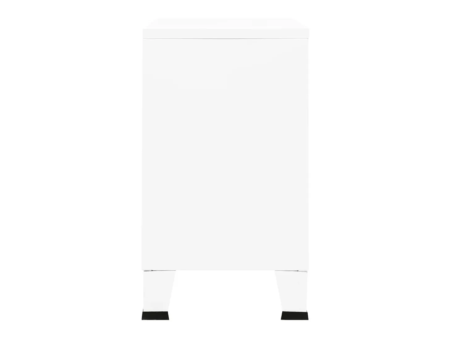 Aparador industrial de metal y vidrio blanco 105x35x62 cm