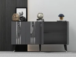 Aparador Isil Antracita Plata 150x40x80 cm