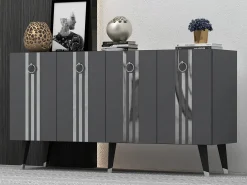 Aparador Isil Antracita Plata 150x40x80 cm