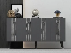 Aparador Isil Antracita Plata 150x40x80 cm