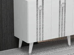 Aparador Isil Blanco Plata 150x40x80 cm