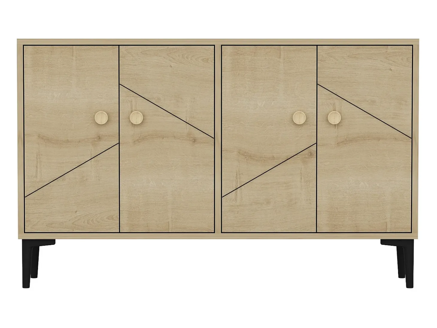 Aparador Kailua 1958, Roble, 75x120x30cm, Aglomerado laminado