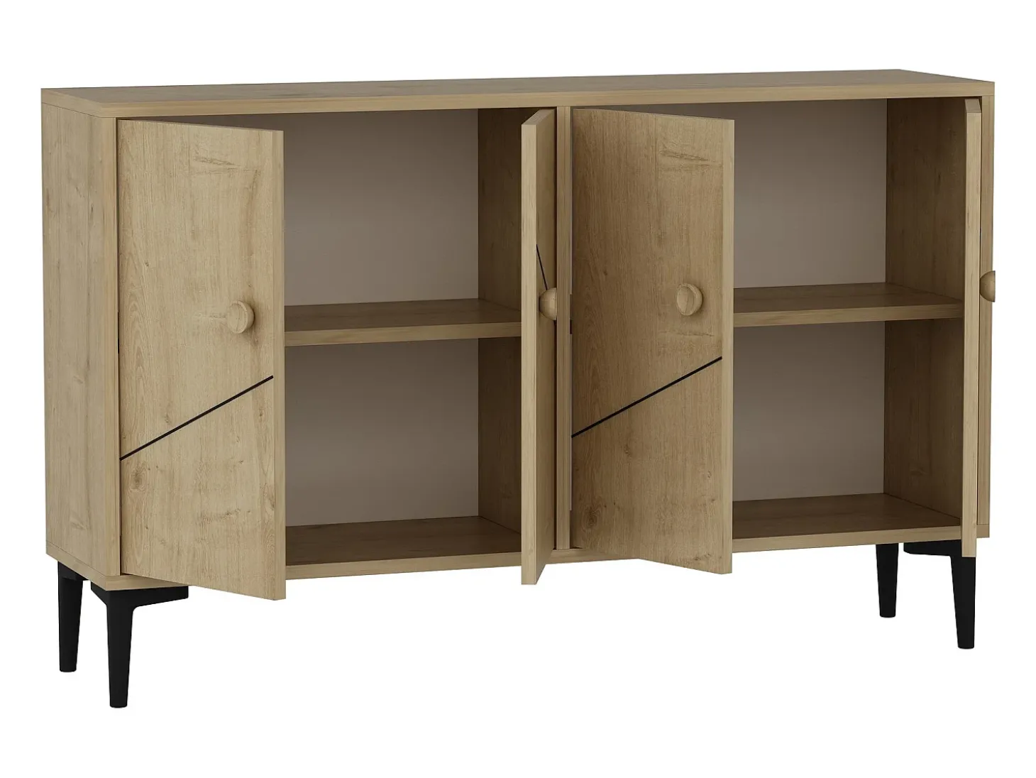 Aparador Kailua 1958, Roble, 75x120x30cm, Aglomerado laminado