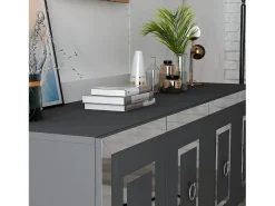 Aparador Karya Antracita Plata 150x79x40 cm