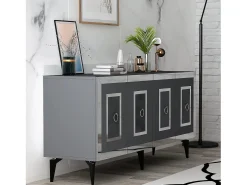 Aparador Karya Antracita Plata 150x79x40 cm