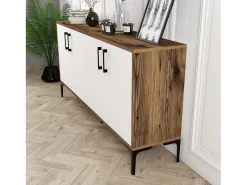 Aparador Kiev 160 blanco color nogal 160x35x78 cm