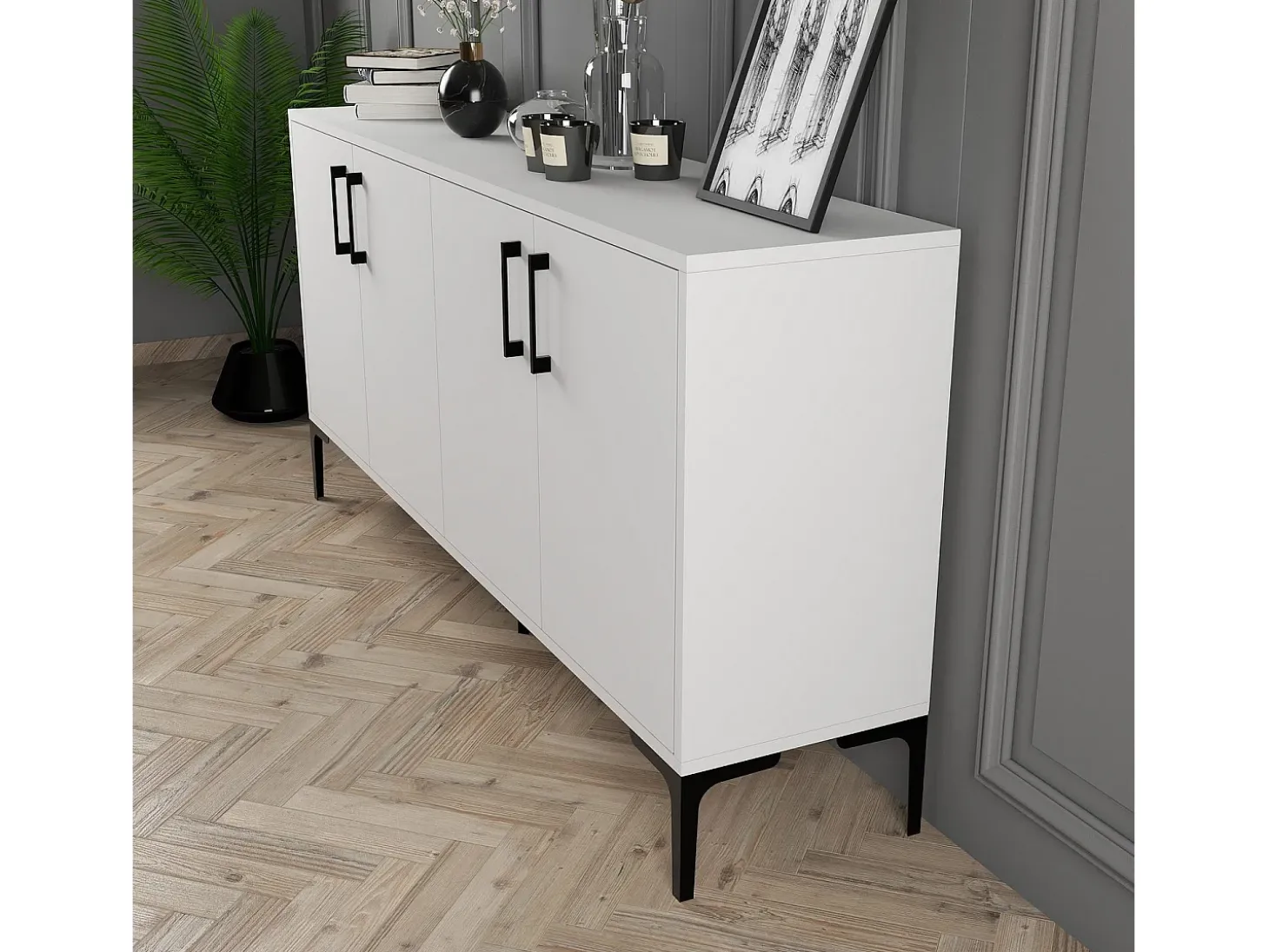 Aparador Kiev 160 blanco 160x35x78 cm