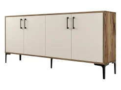 Aparador Kiev crema color nogal 180x35x78 cm