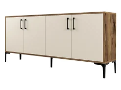 Aparador Kiev crema color nogal 180x35x78 cm